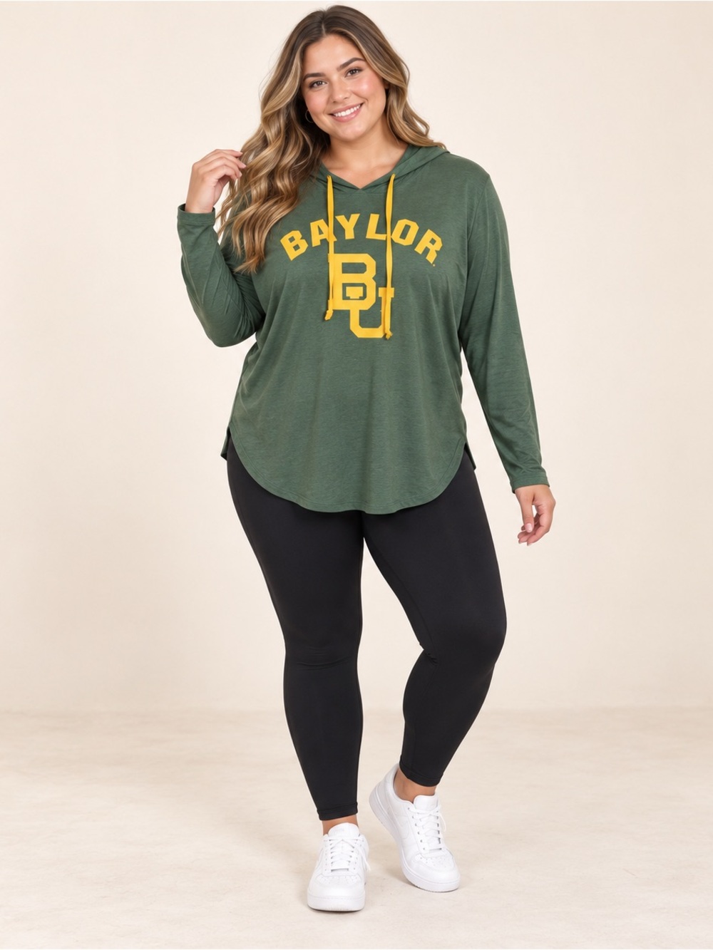 NWT Baylor Bears Colosseum Women’s Hooded Long Sleeve Shirt Size XL